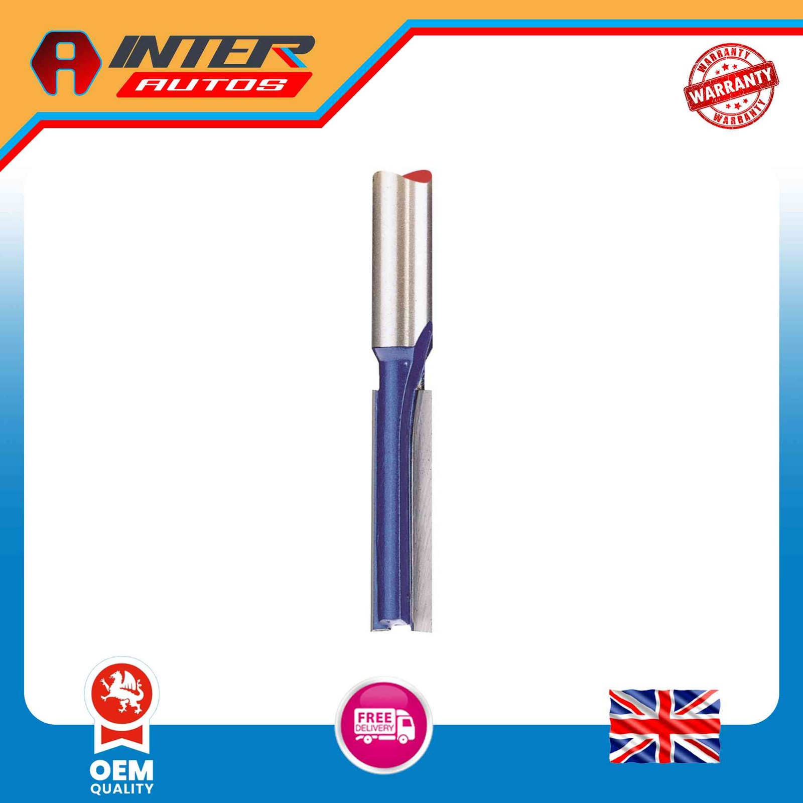 Draper TCT Router Bit, 1-4″ Straight, 6.35 x 25mm 75331