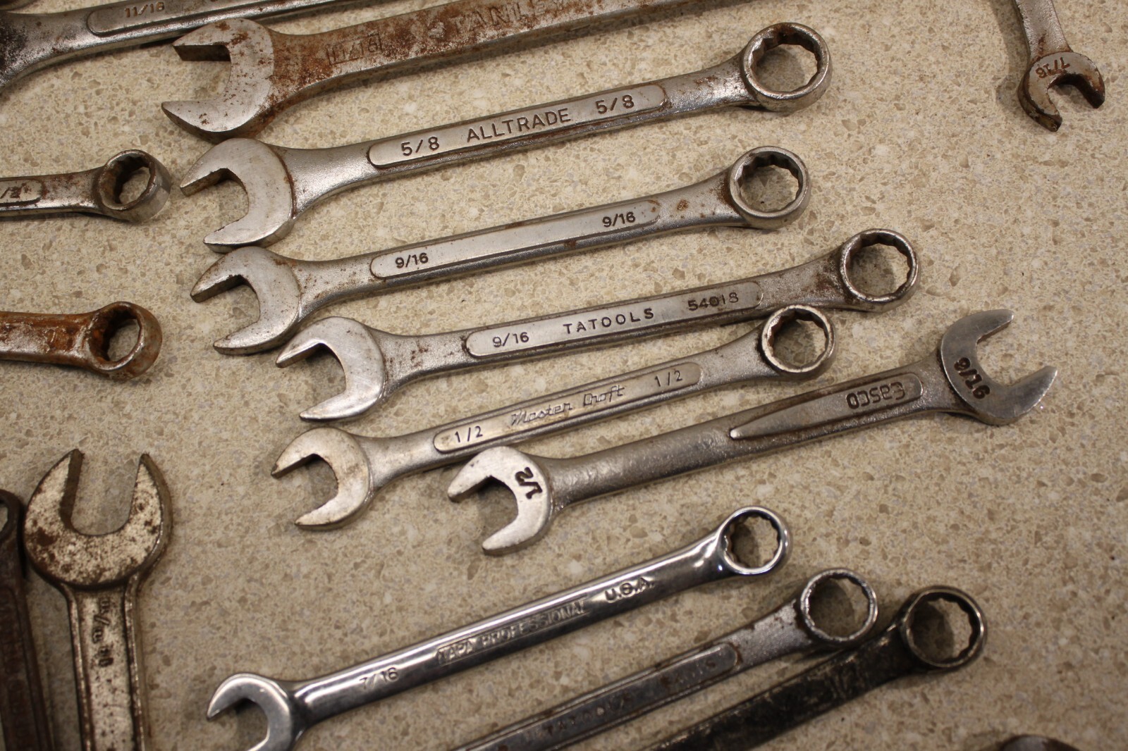 Lot Of Various Size SAE & Metric Wrenchs Line Wrench Vintage Old Tools 8432