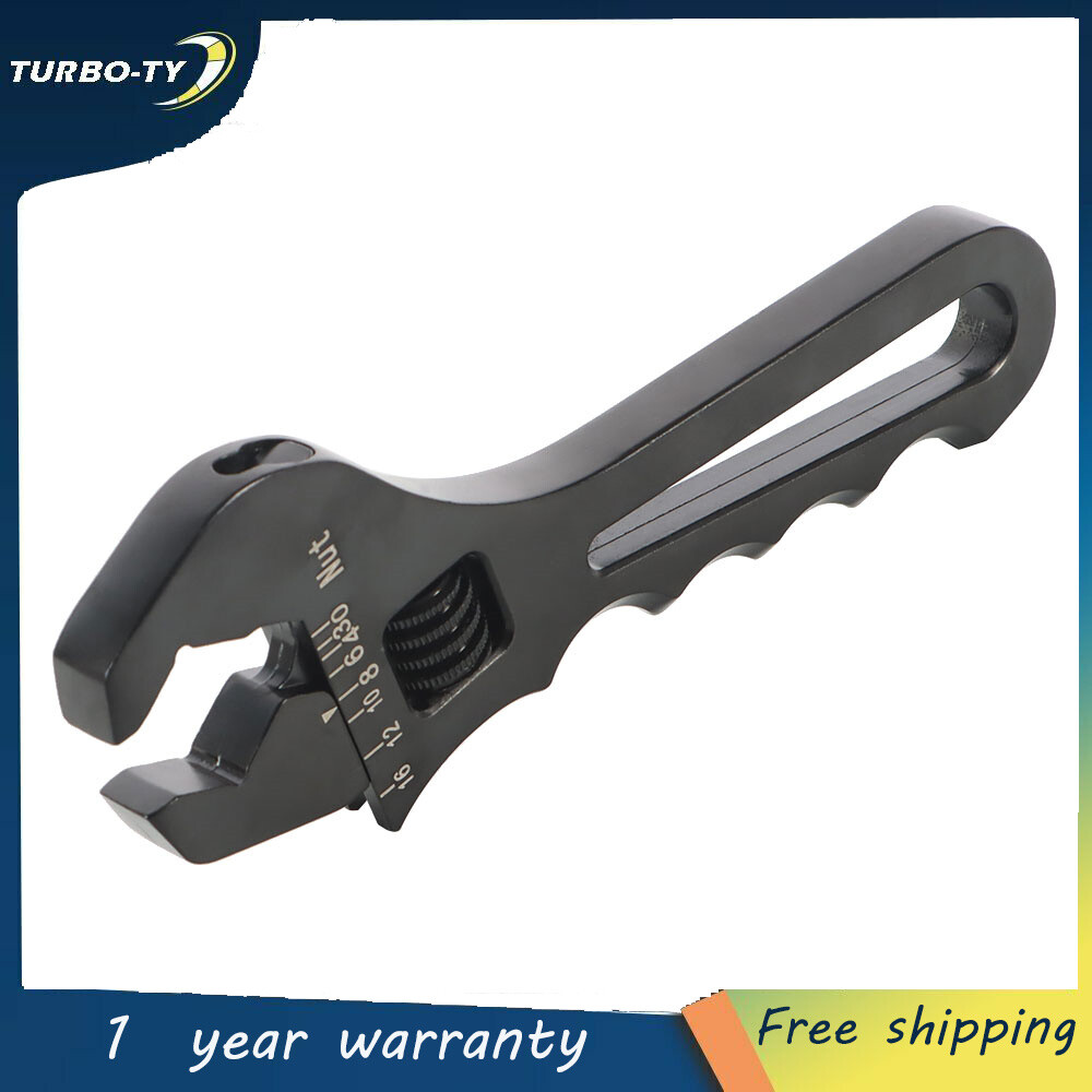 Black Adjustable Wrench Aluminum Tool Spanner for Hose End Fitting 3AN-16AN