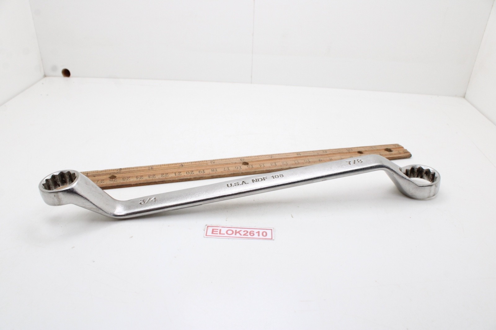Napa Tools NDF 108 7/8″ x 3/4″ 12 Point SAE Offset Box-End Wrench 11.5″ USA