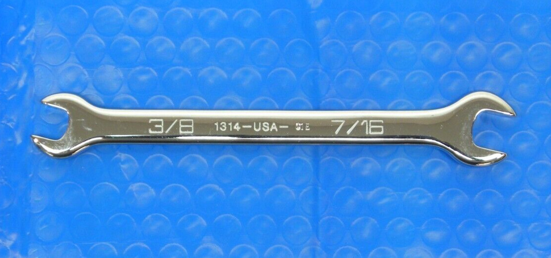 NEW! Wright 1314, 3/8″ x 7/16″ Open End Wrench 5-1/2″ USA HR