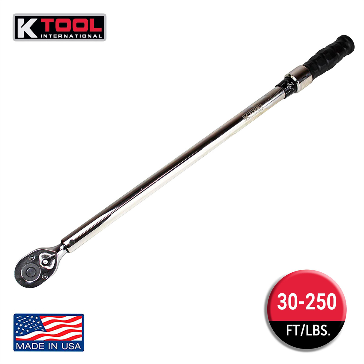 K-Tool 72126A 1/2″ Drive 24.5″ Long Adj Torque Wrench 30-250 ft/lb Capacity
