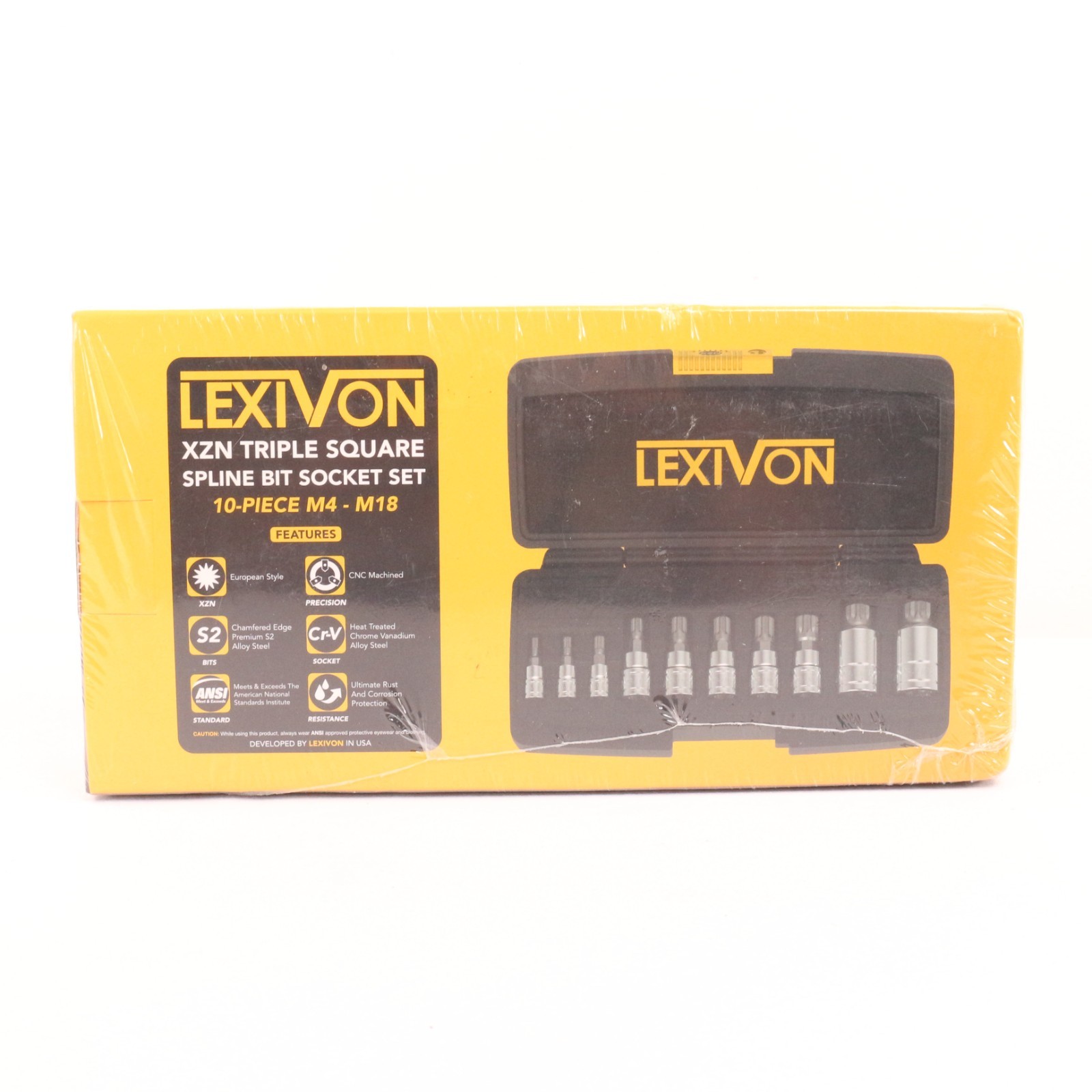 Lexivon LX-145 XZN Triple Square Spline Bit Socket Set 10 Pcs M4-M18 Alloy Steel