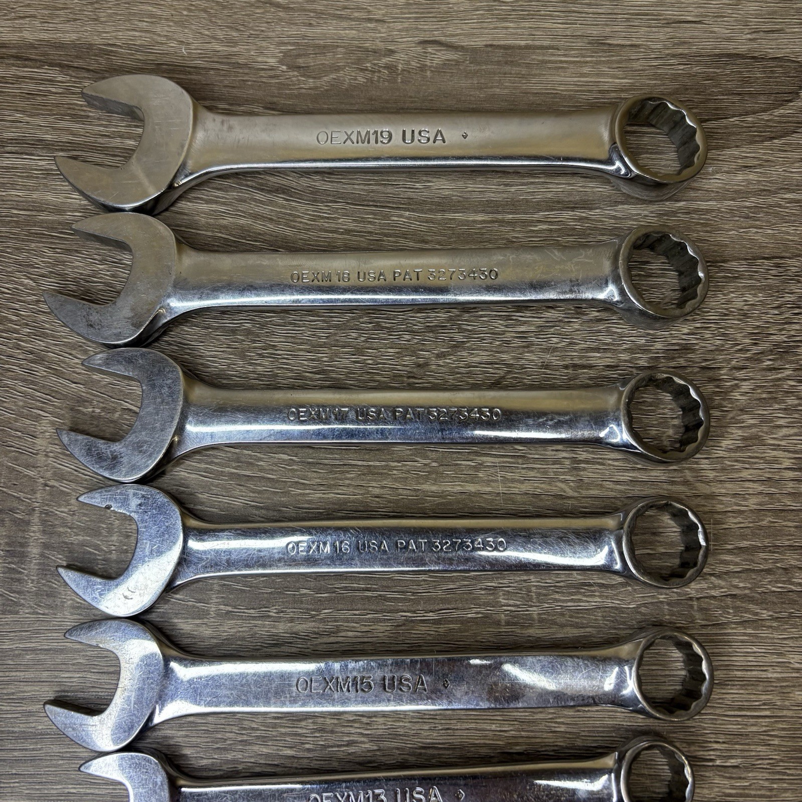Snap-on 12pc Metric 12pt Flank Drive Short Combo Wrench Set OEXM6-OEXM19 6-19mm