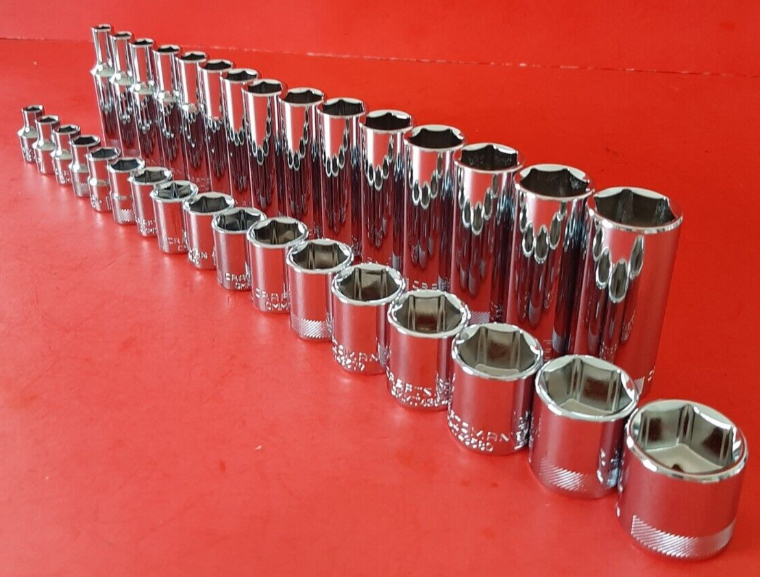 New Craftsman 32 Piece Shallow & Deep 3/8″ Drive Metric 6 Point Socket Set
