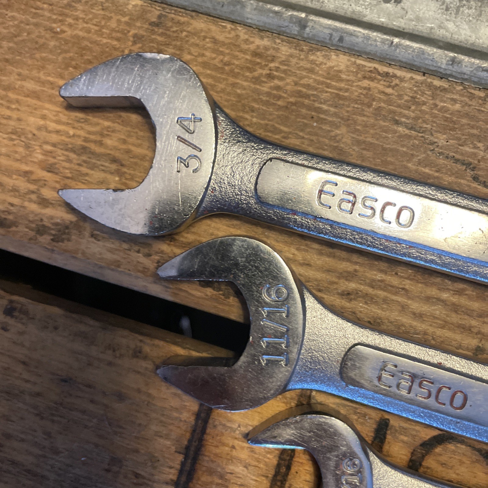 Vintage Easco 6 Piece SAE Wrench Set Combination 3/4” To 1/4″ Made IN USA LOT
