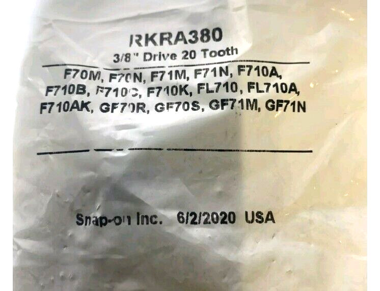 Snap-On ™ Tools 3/8 Drive Ratchet Repair Kit RKRA380 NEW F70 F71 F710 GF70 GF71