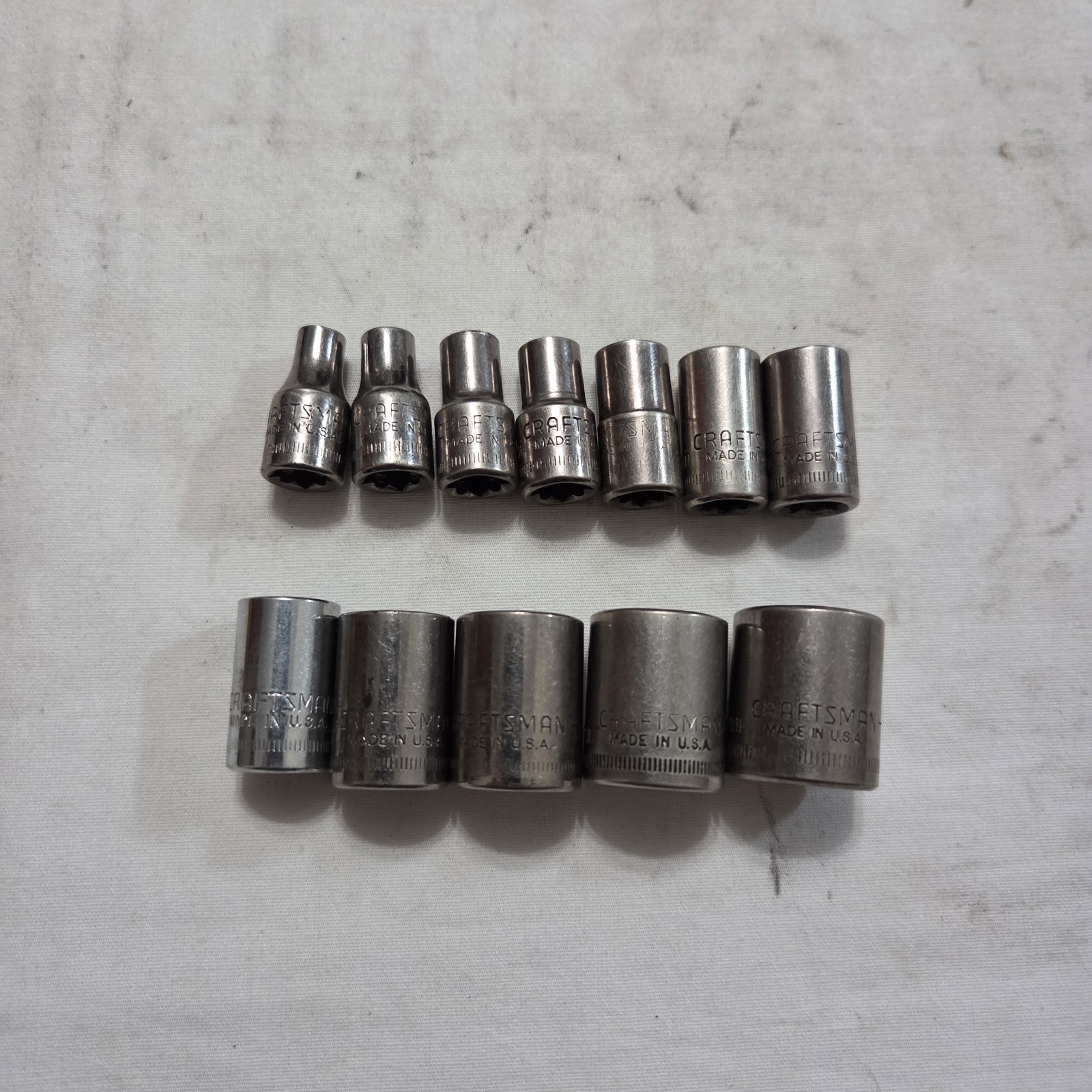 Craftsman 11pc Metric 4mm-14mm 6Pt Shallow Socket Set 1/4″ Drive G2,V Series USA