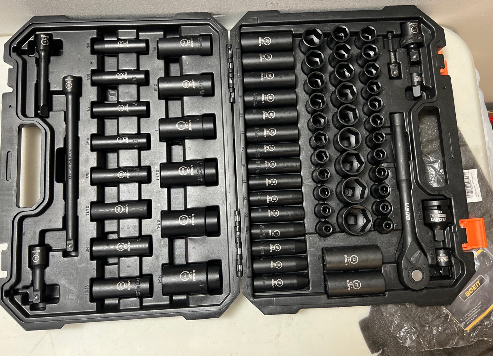 72 Pcs BOEN 1/2” Drive Impact Socket Set Standard SAE & Metric + Accessories NEW