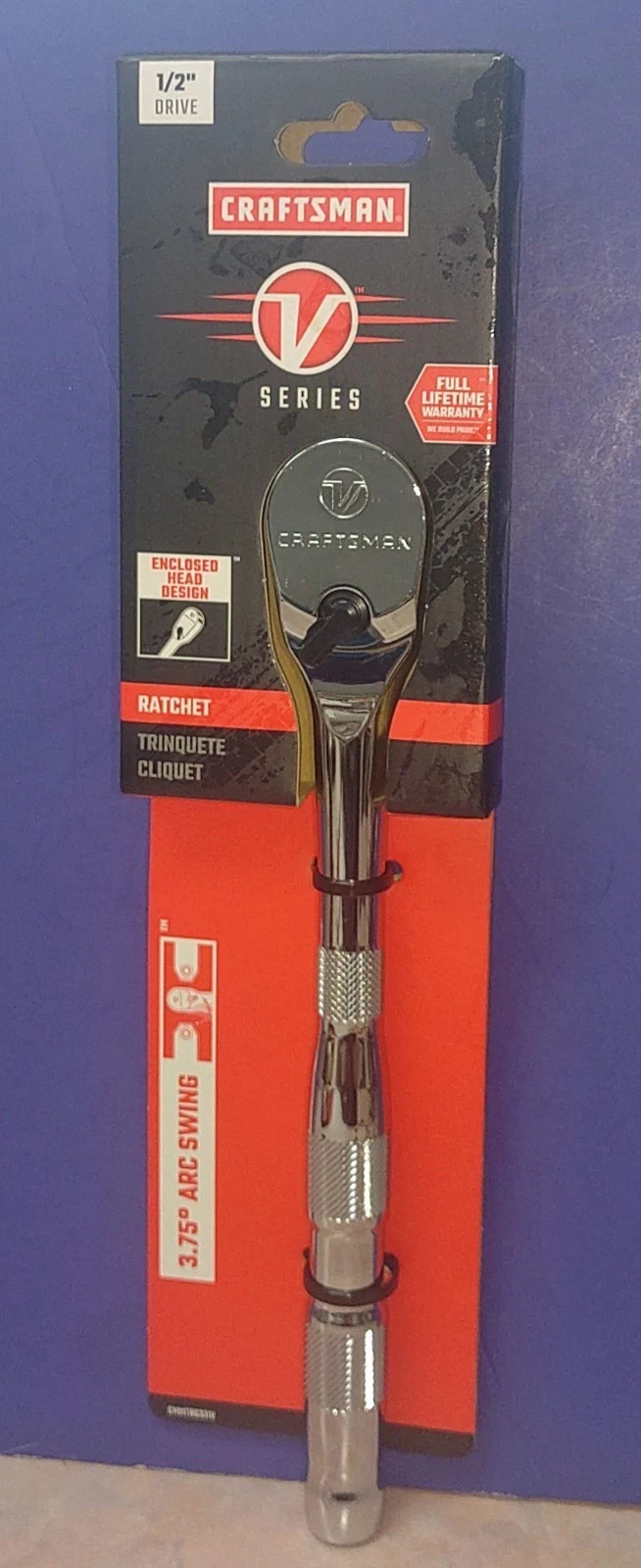 Craftsman V-Series 1/2″ Drive Ratchet 3.75° Arc Swing CMMT86331V
