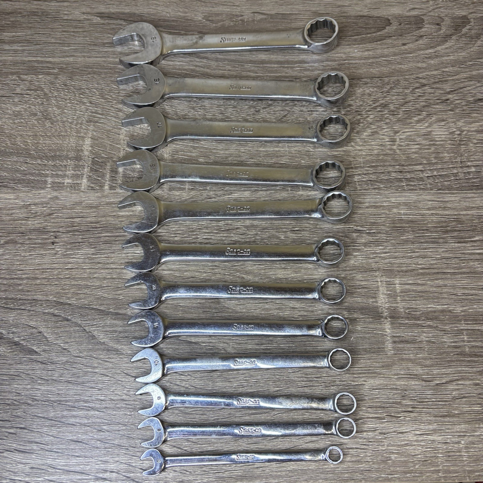 Snap-on 12pc Metric 12pt Flank Drive Short Combo Wrench Set OEXM6-OEXM19 6-19mm