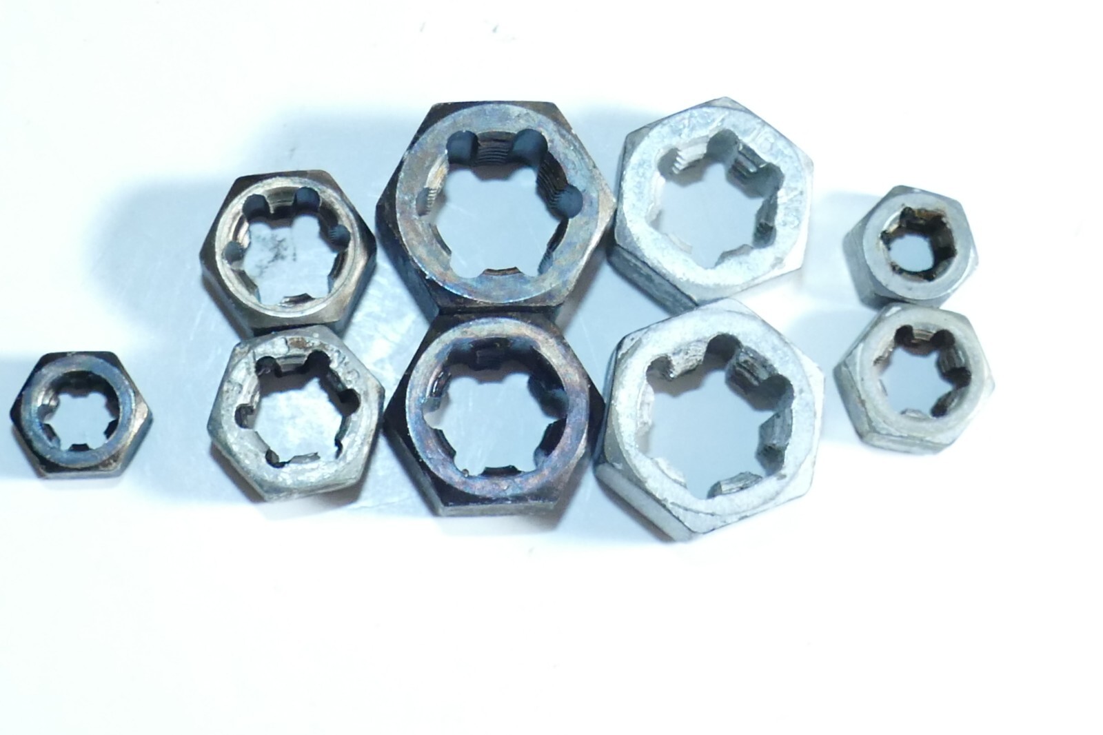 VINTAGE K-D MFG NO. 725, Hex Rethreader Die set Partial set of 9, one missing