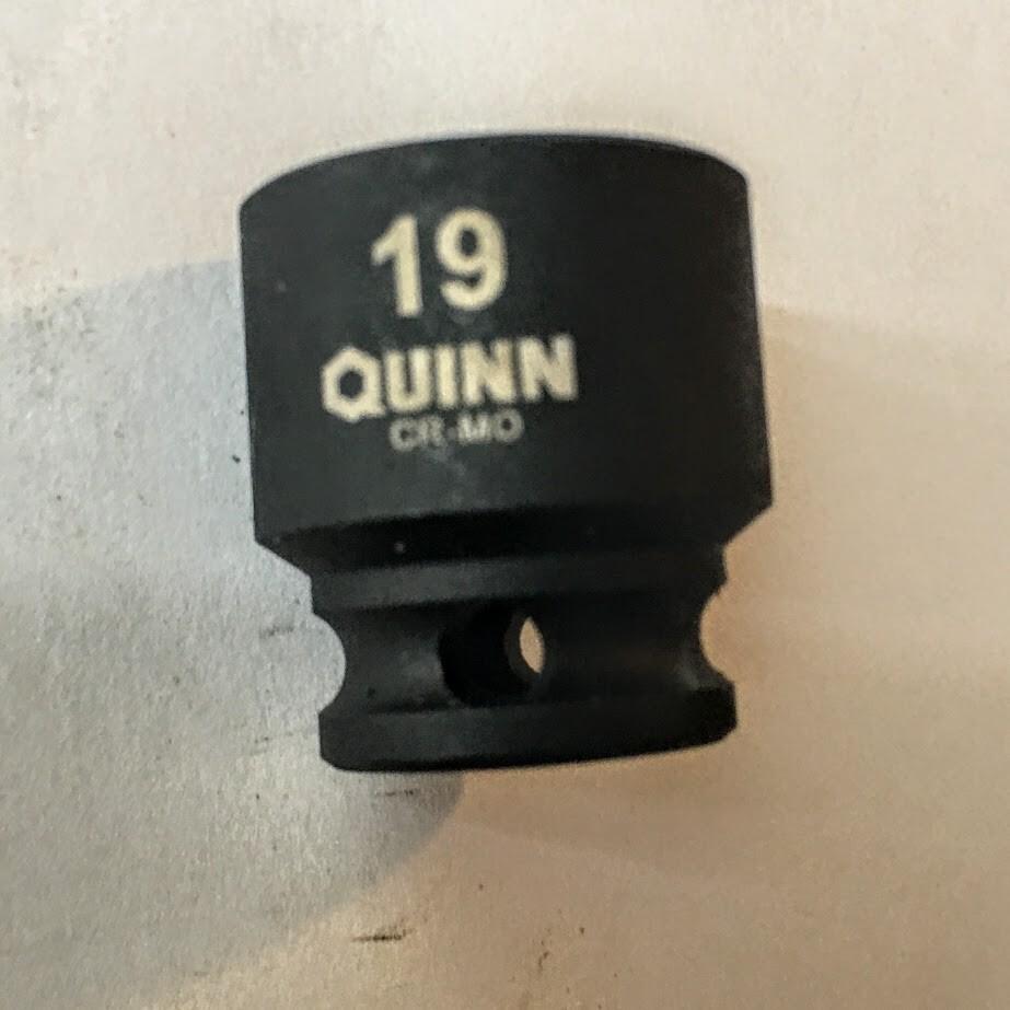 Quinn 19 mm x 3/8″ Dr Standard Impact Socket 6 Point Free USA Shipping