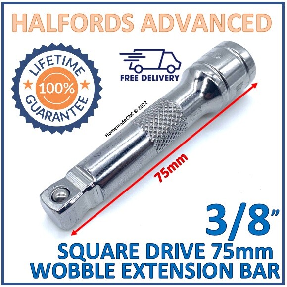 Halfords Advanced 3/8in Square Drive Wobble Extension Bar 75mm / 3″ New Free P&P