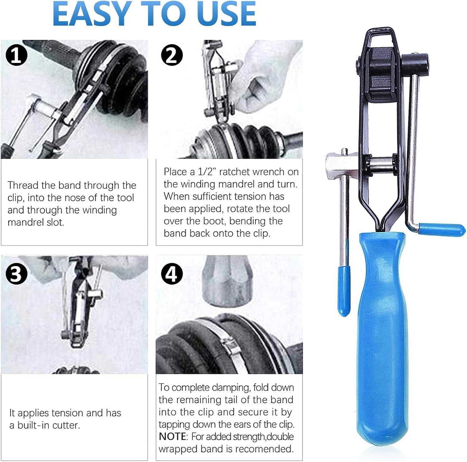 22Pcs CV Boot Clamp Pliers Set, CV Joint Ear Clamp Banding Tool, CV Axle Removal