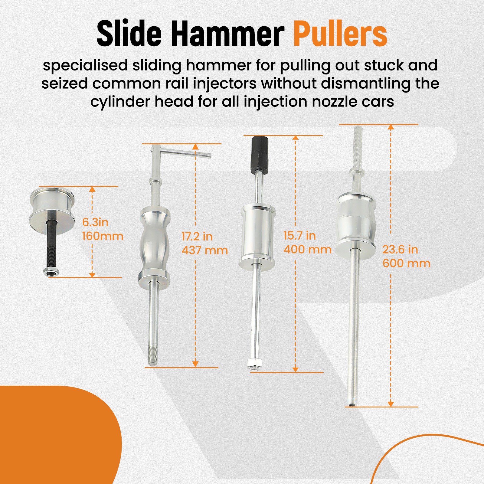 Auto Truck Diesel Injector Extractor Slide Hammer Puller Adapter Tool Kit 40PC