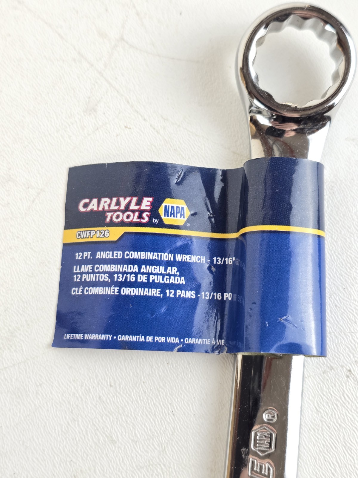 NAPA Carlyle SAE Combination Wrench 12 Pt 13/16″ CWFP126 Polish Chrome