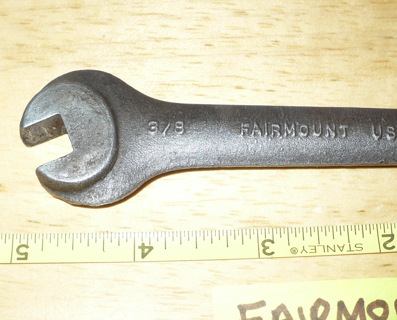 Vintage Lathe Fairmount 3/8 5/16 Double Square Open End Wrench Machinist 527 ?