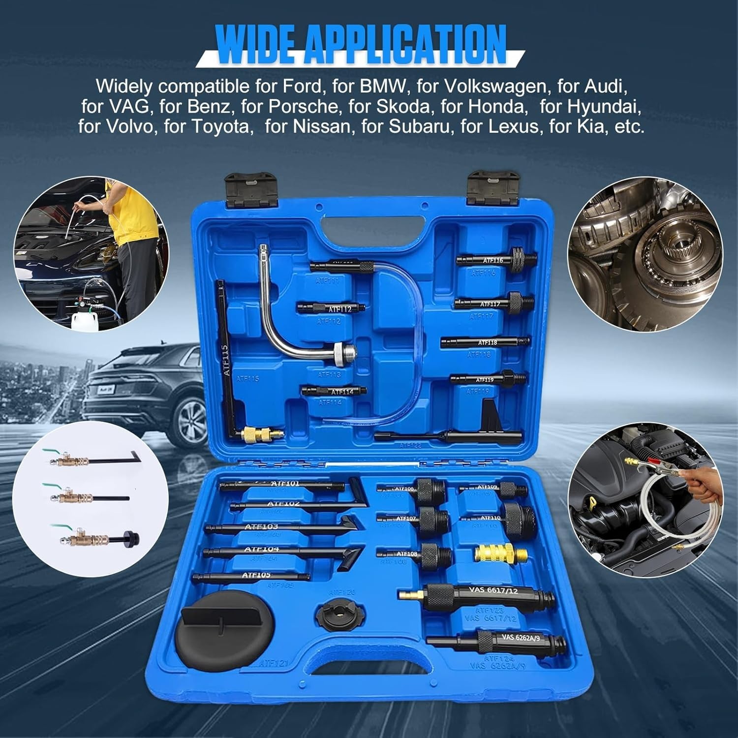 ZKTOOL Transmission Fluid Fill Adapter Tool,25PCS Transmission Fluid Filling Kit