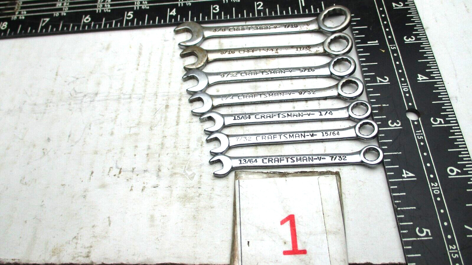 Craftsman Lot Of 7 -V- Combination Wrenches Vintage See Pictures For Details