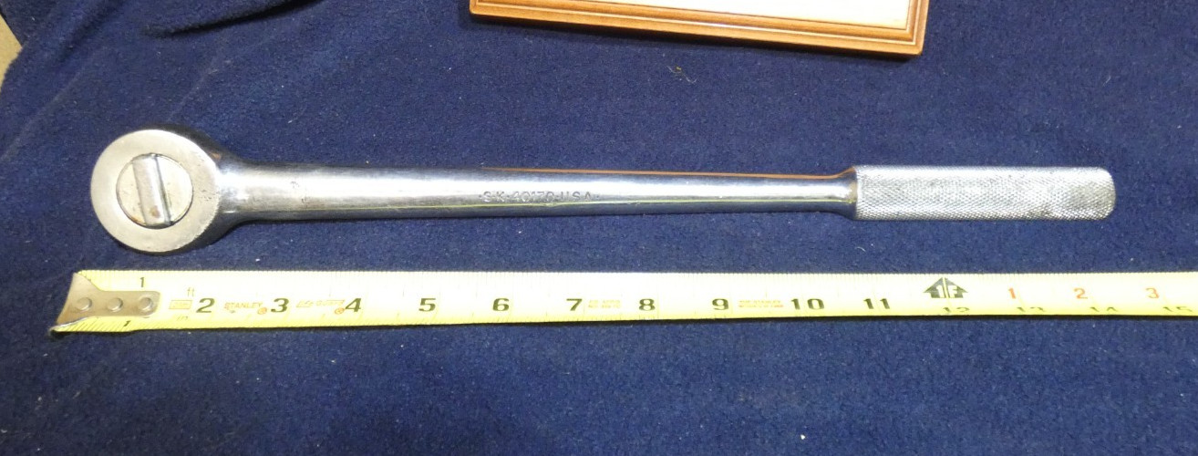 Vintage SK Tools 40170 1/2″ Drive Long Ratchet 15″ Reversible Round Head USA #BS