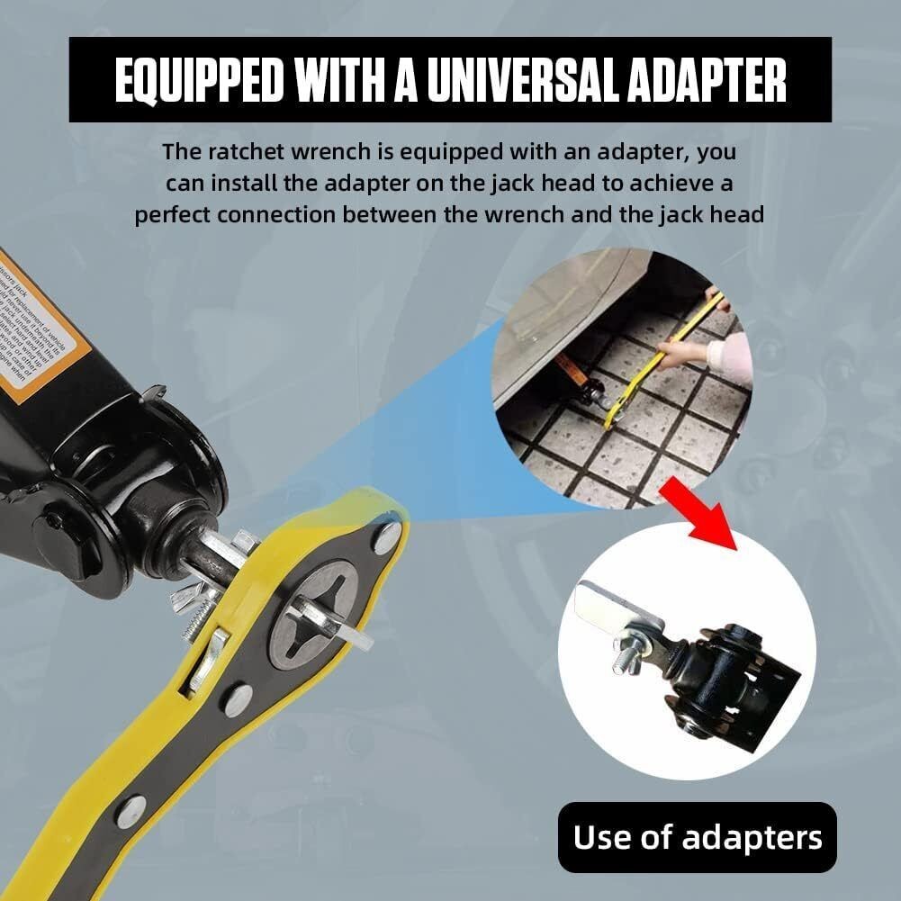 Car Scrissor Jack Ratchet Wrench Garage Tire Wheel Lug Repair Tool Labor-Saving