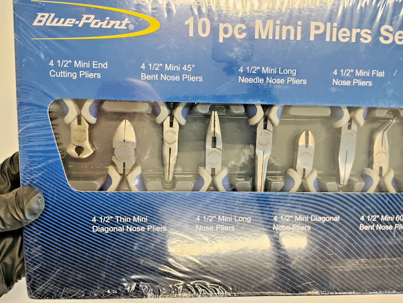 Blue Point Tools BMPL1000 NEW Miniature Cutter & Plier Set 10PC Blue/Grey