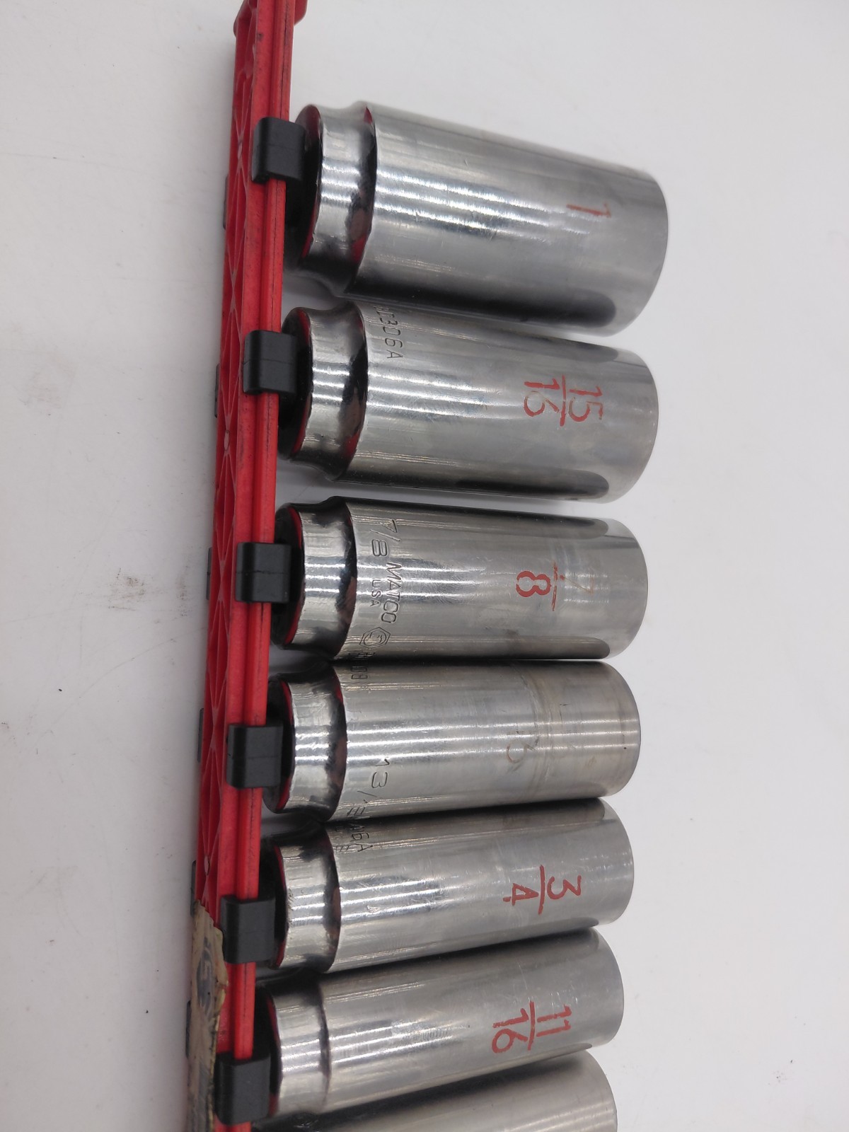 MATCO 13 Piece 3/8″ Drive SAE 6 Point Deep Chrome Socket Set Tools Garage