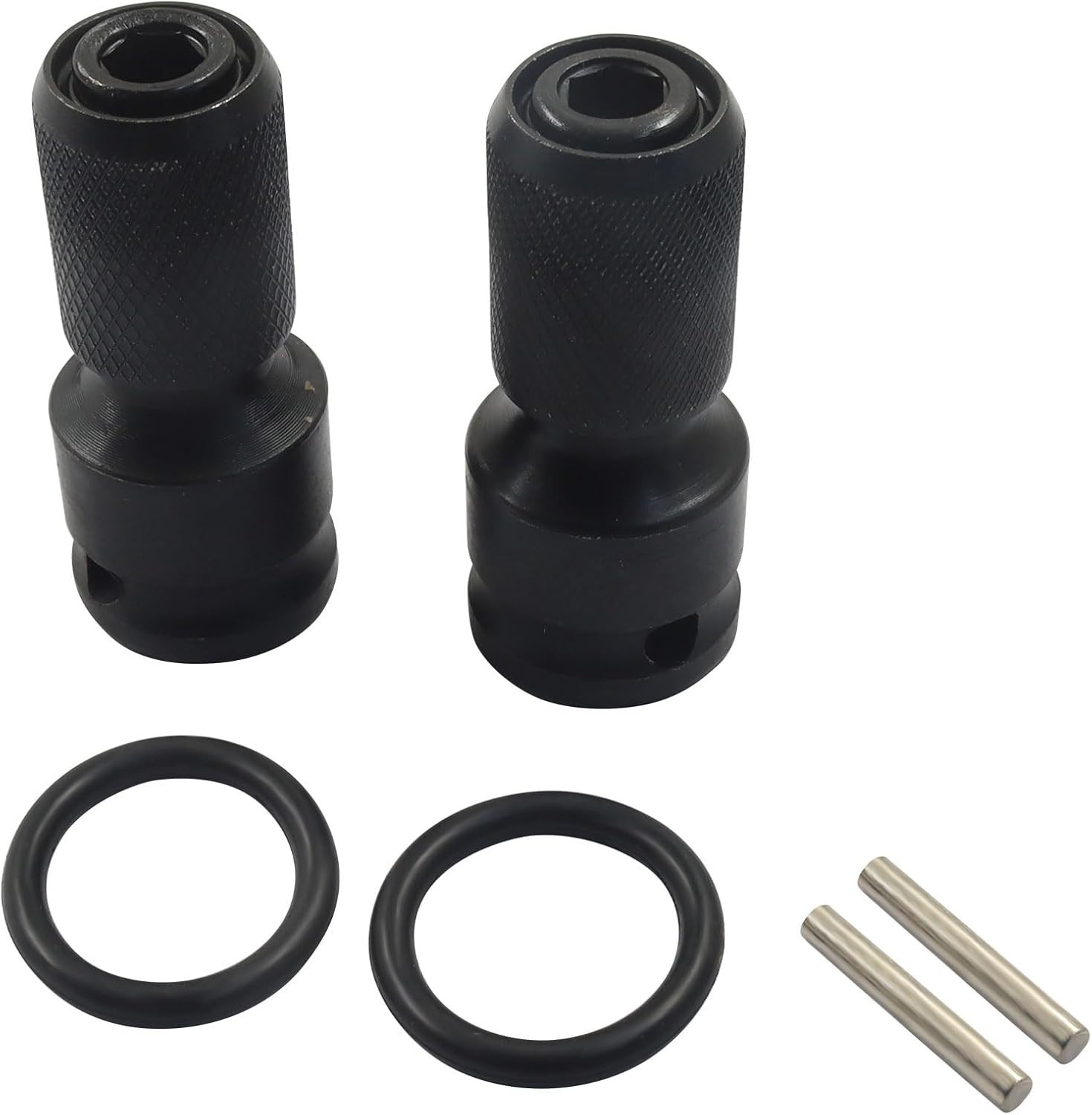 2-Pack 1/2″ Square Drive to 1/4″ Hex Adapter Quick Release Impact Wrench Chuck