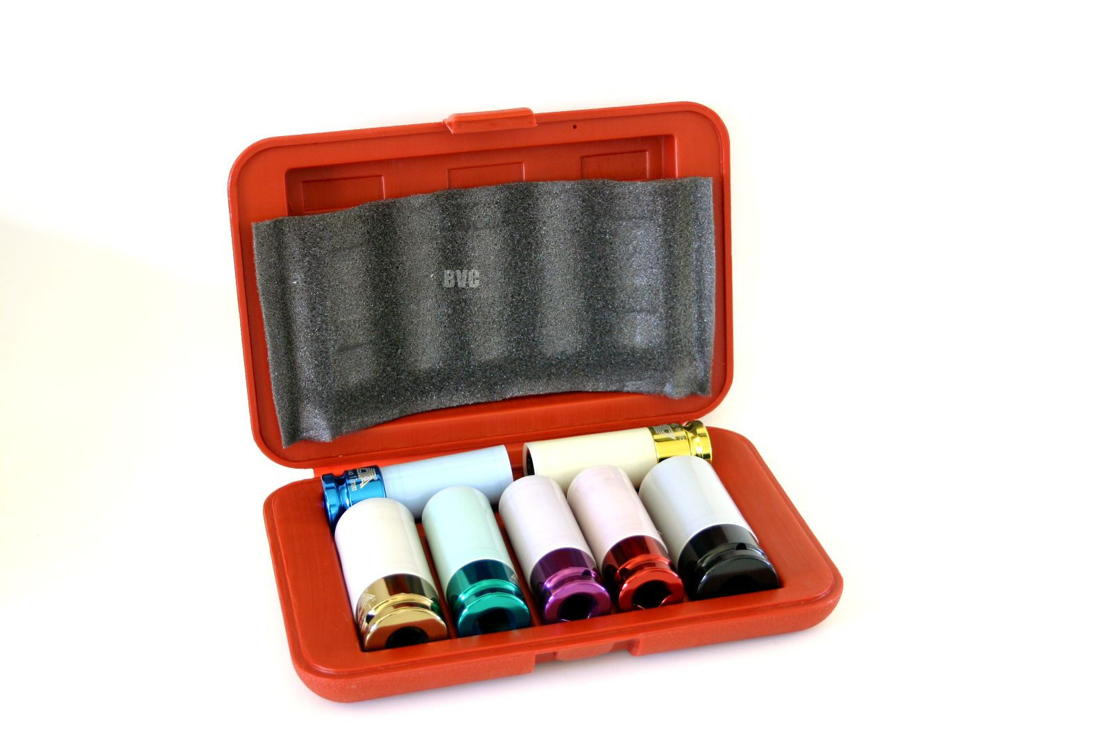 Lug / Wheel Nut Sockets- 7 Piece Thin Wall Impact Socket Set with Plastic Sleeve