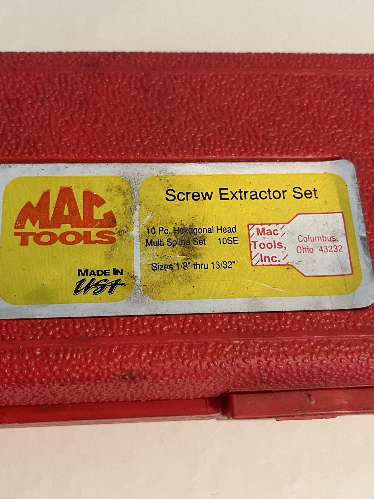 Mac Tools 10SE 10 PC Hexagonal Head Screw Extractor Set USA 1 Broken