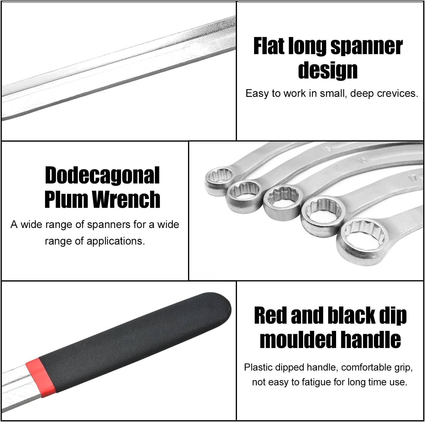 5PCS Serpentine Timing Belt Wrench Set 13-19mm Alloy Steel Tensioner Pulley R…