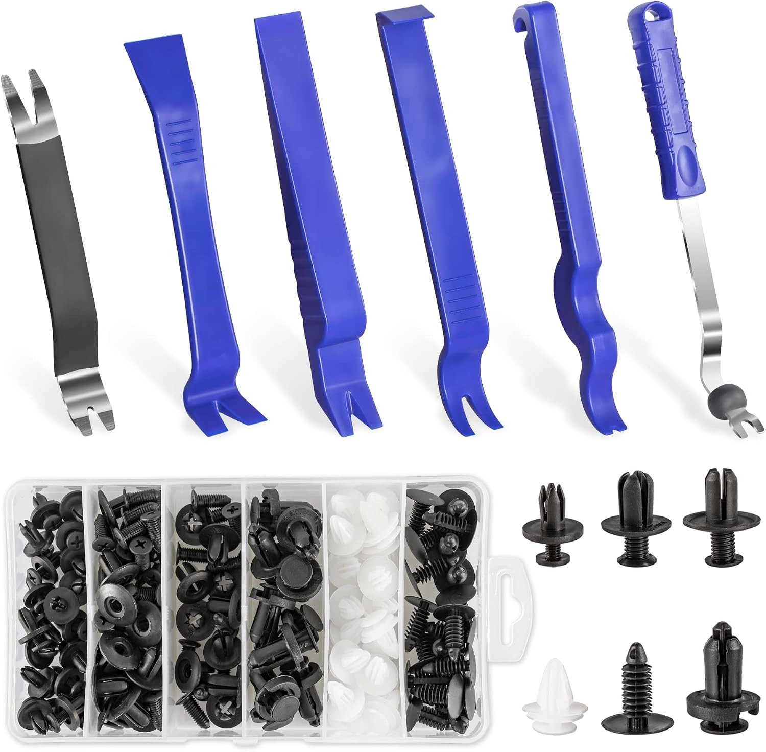 Auto Trim Removal Tool Kit, Clip Fastener Remover Pry Tools Set,100 Pcs Bumpe…
