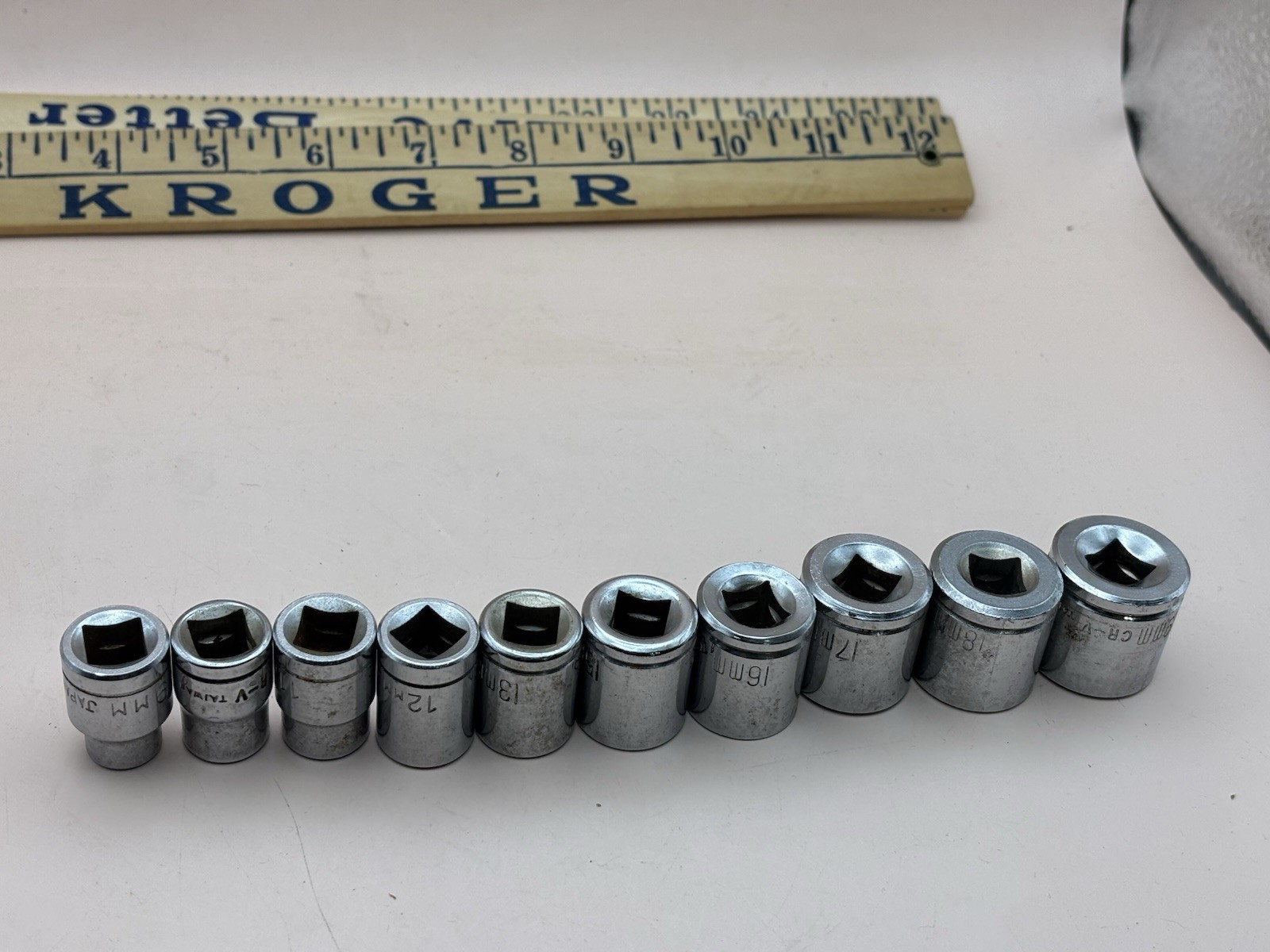 3/8 inch drive assorted metric sockets lot of 10