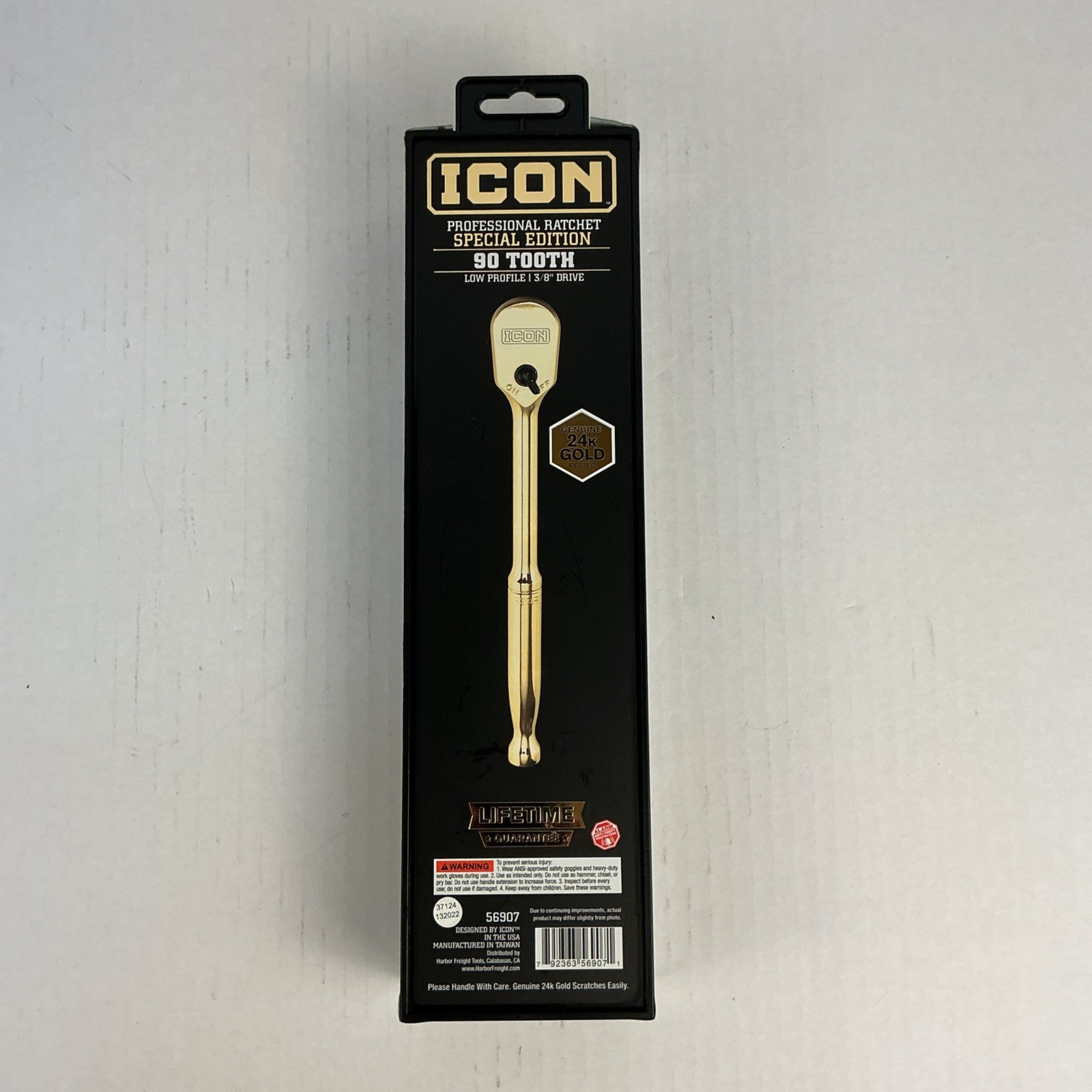 ICON 3/8” 24K Gold Plated Professional Ratchet Socket Wrench (56907)… FREE S&H