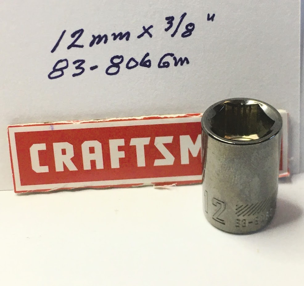 Craftsman  12mm x 3/8″ Dr Socket 83-806GM Gunmetal Chrome 6Pt Free Shipping