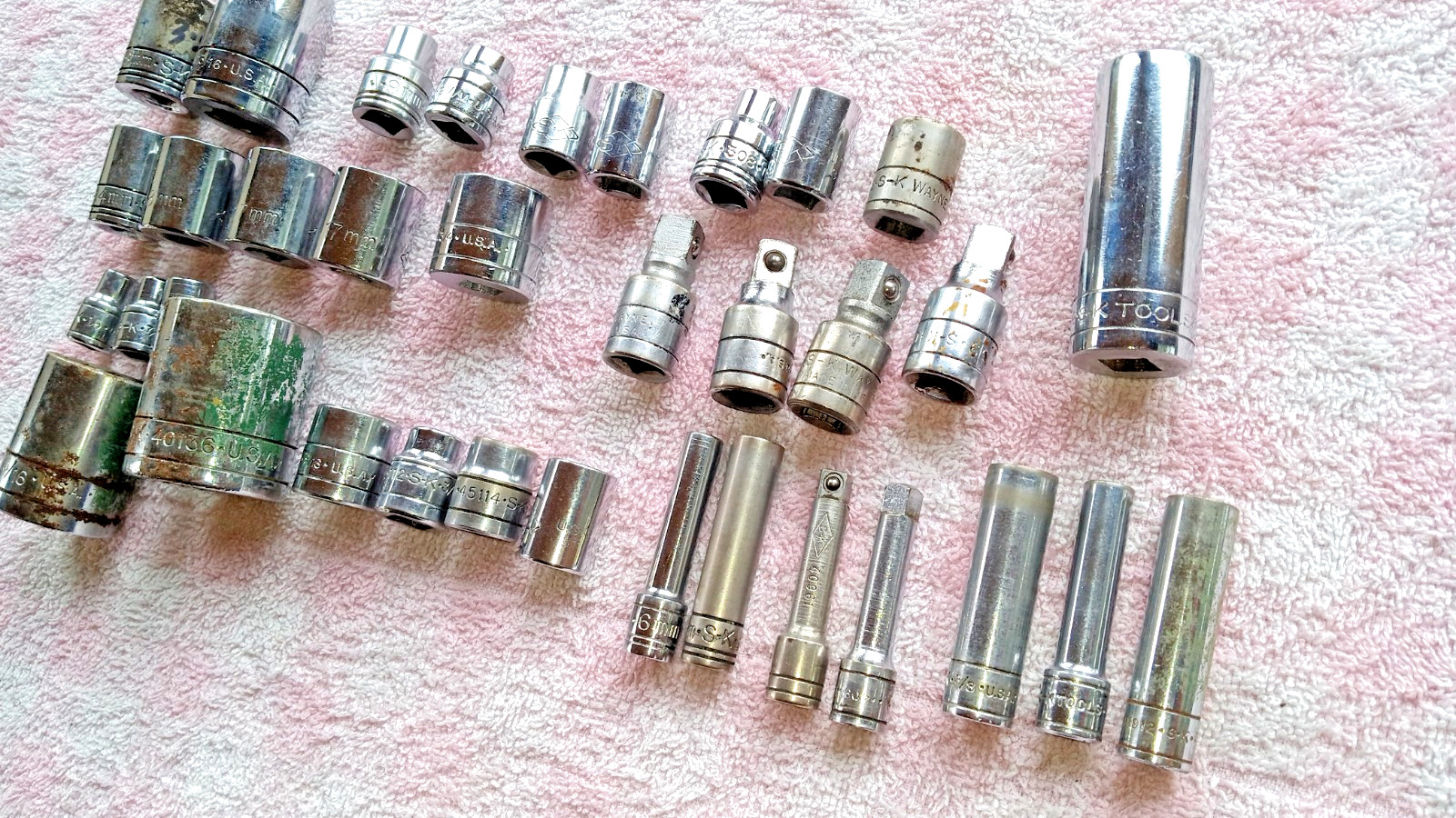 SK SOCKET EXTENSION LOT 35 RANDOM PCS SOME VERY NICE CHEAP! vtg gift tools men