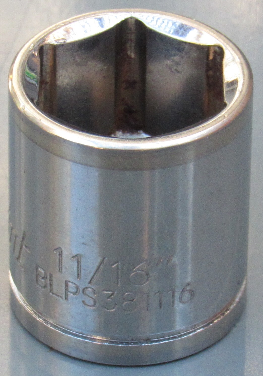BLUE-POINT, 3/8″ DRIVE, 11/16″ SAE, CHROME SHALLOW SOCKET, 6 POINT, #BLPS381116