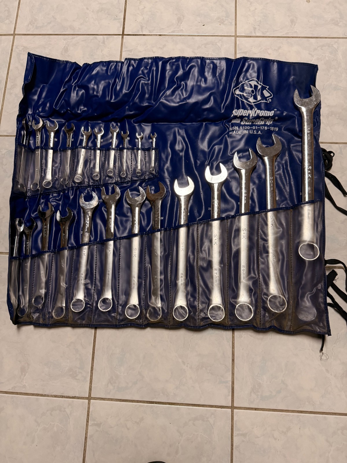 SK SuperKrome SureGrip 22-Piece Metric Wrench Set