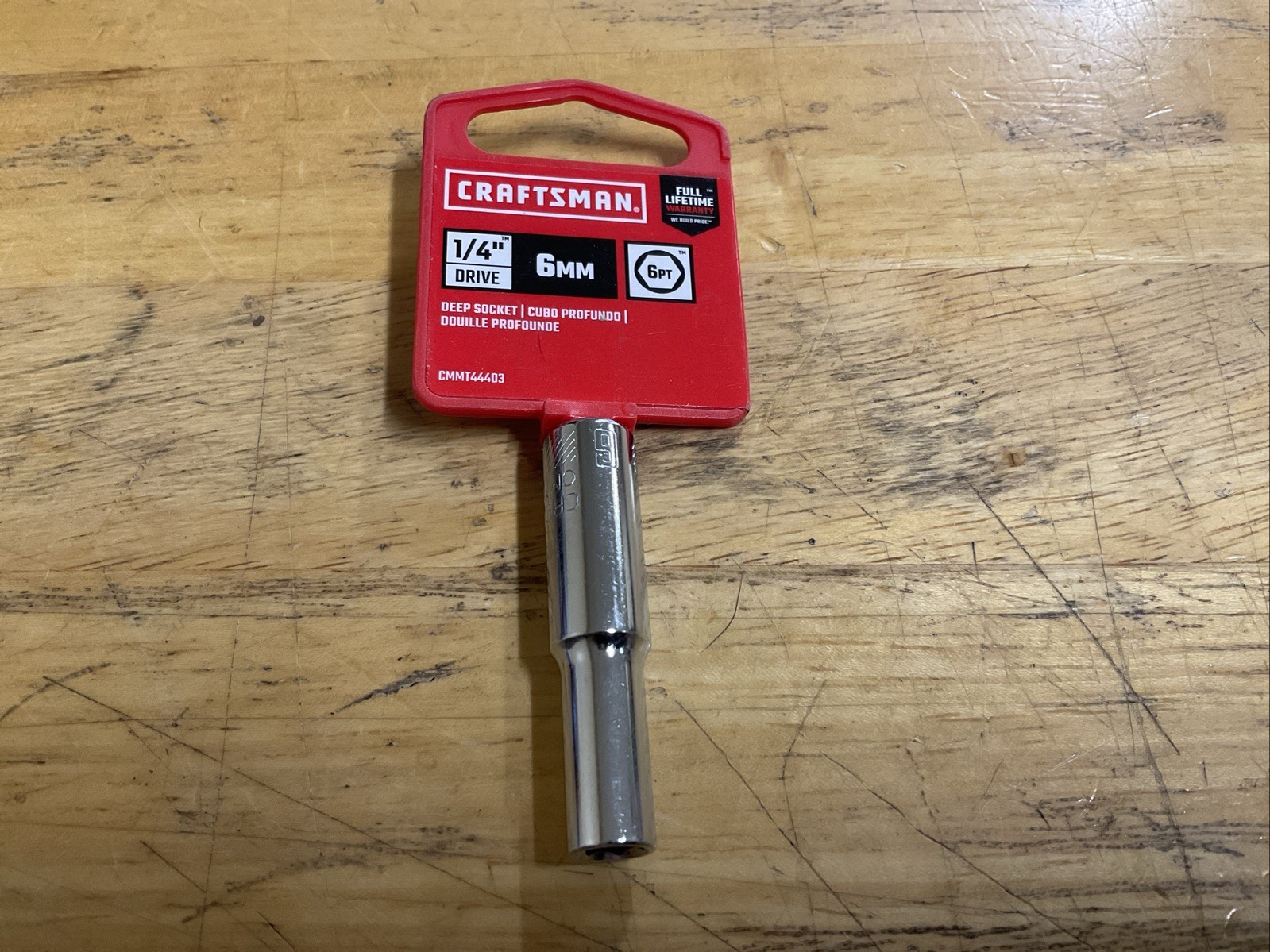 CRAFTSMAN Deep Socket, Metric, 1/4-Inch Drive, 6mm, 6-Point (CMMT44403)