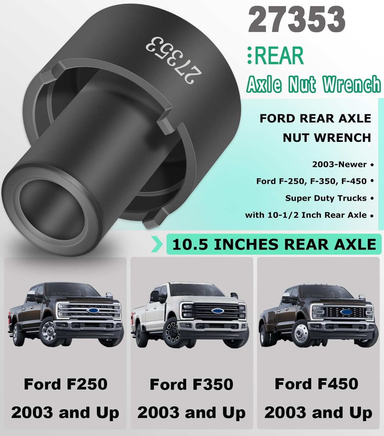 27353 Rear Axle 4 Lug Spindle Socket Nut Wrench For Ford F-250 F-350 F-450