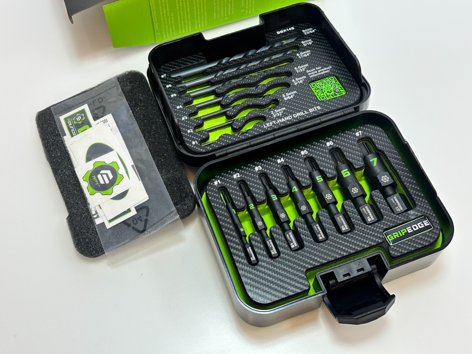NEW GripEdge BBX14S Broken Bolt Extractor Set 14-PC w/ Case
