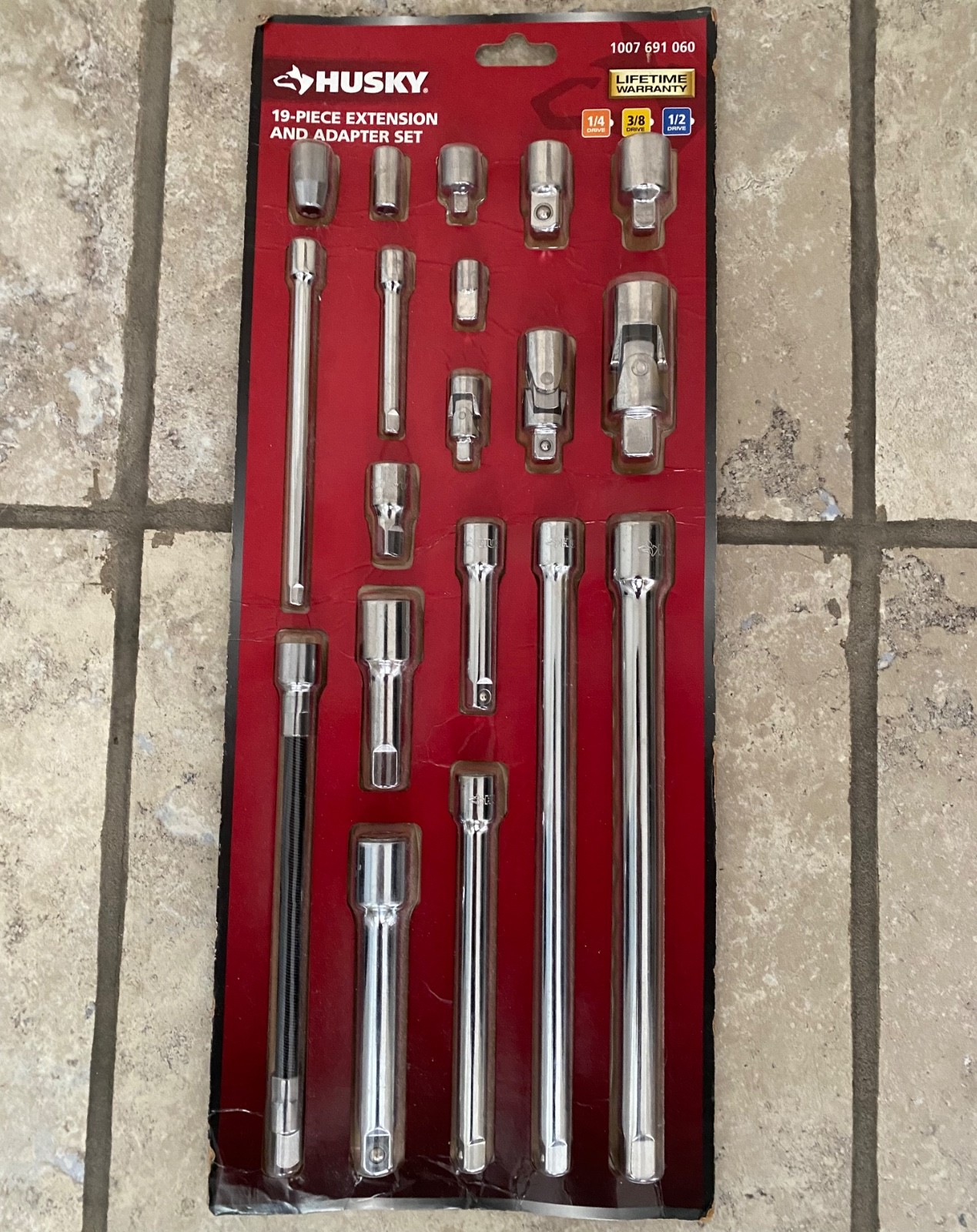 New Husky 19-Piece Extension and Adapter Set. 1/4”, 3/8”, and 1/2” drive!