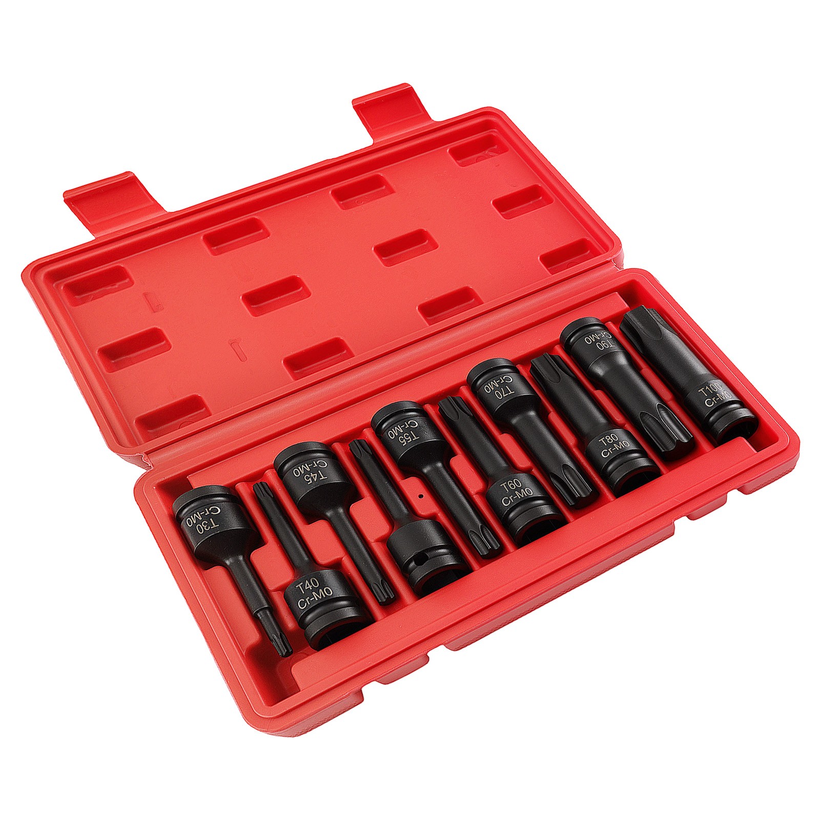 1/2 Inch 10X Impact Socket Bits Set 3-Inch Extra Long Impact Star W/Case