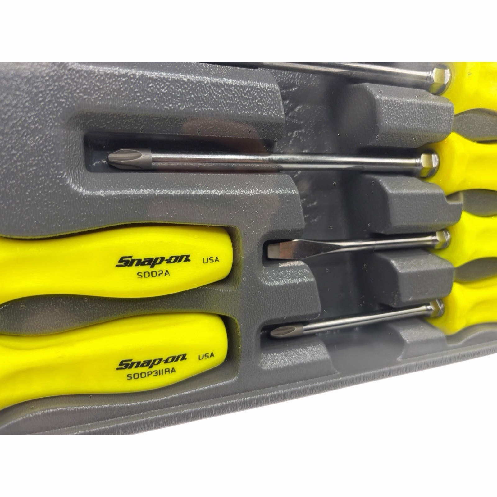 Snap On Tools High Vis Yellow Hard Handle Combination Screwdriver Set SDDX70AHV