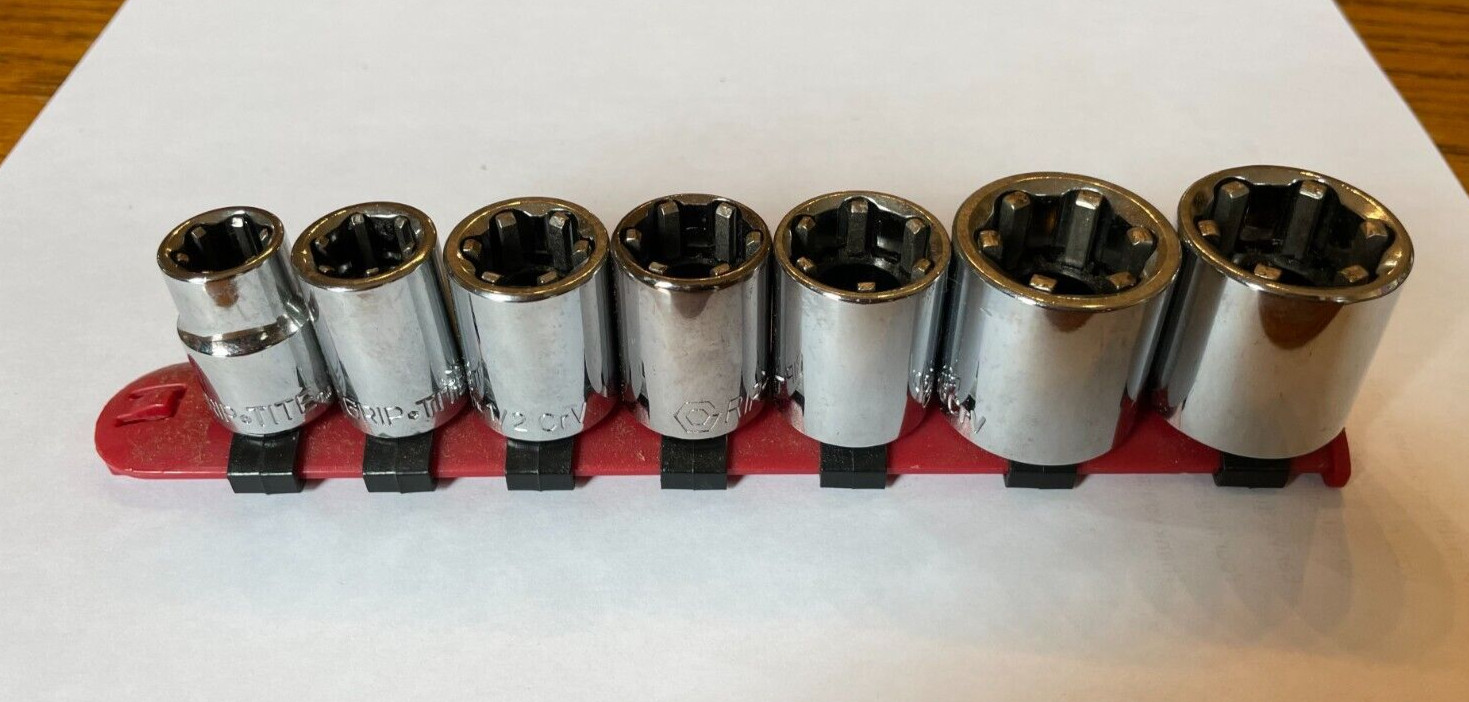 NO BOX Grip-Tite 7 Piece SAE Super Socket Nut Bolt Set 3/8″ Drive Model 172