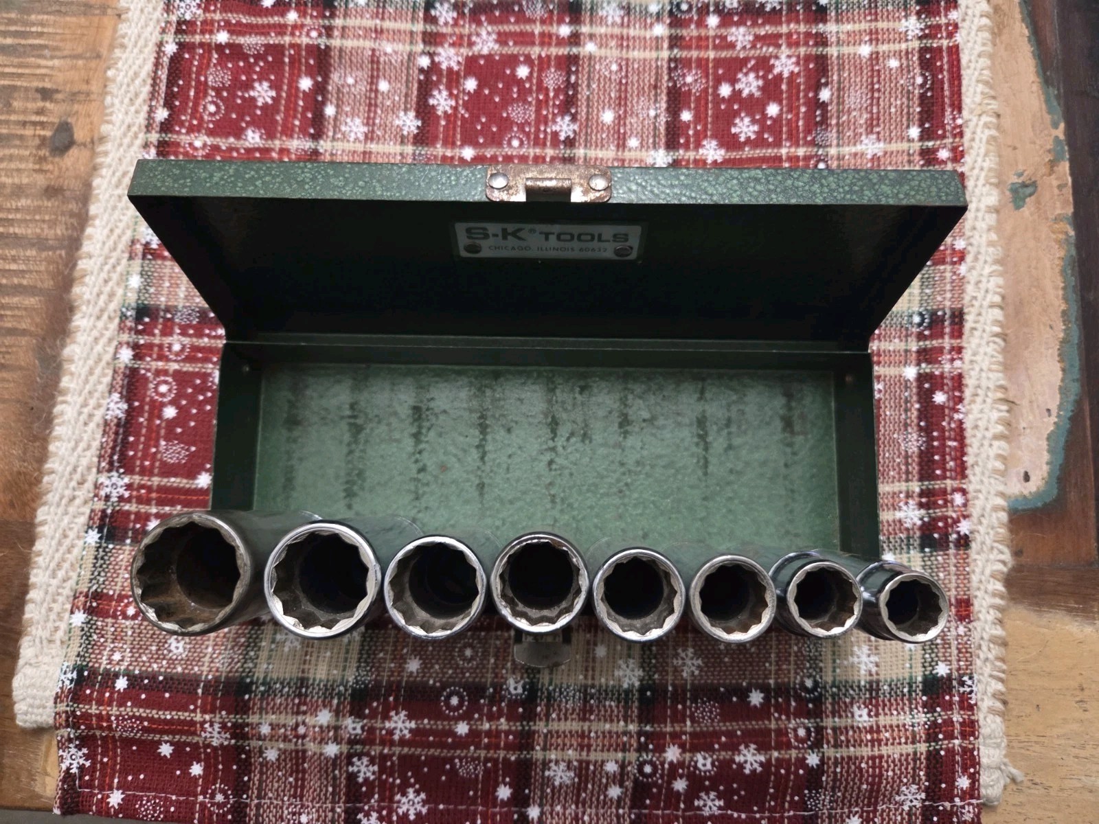 Vintage SK Tools, 8 Piece STANDARD 1/2″, 12 POINT Socket Set, See Description.