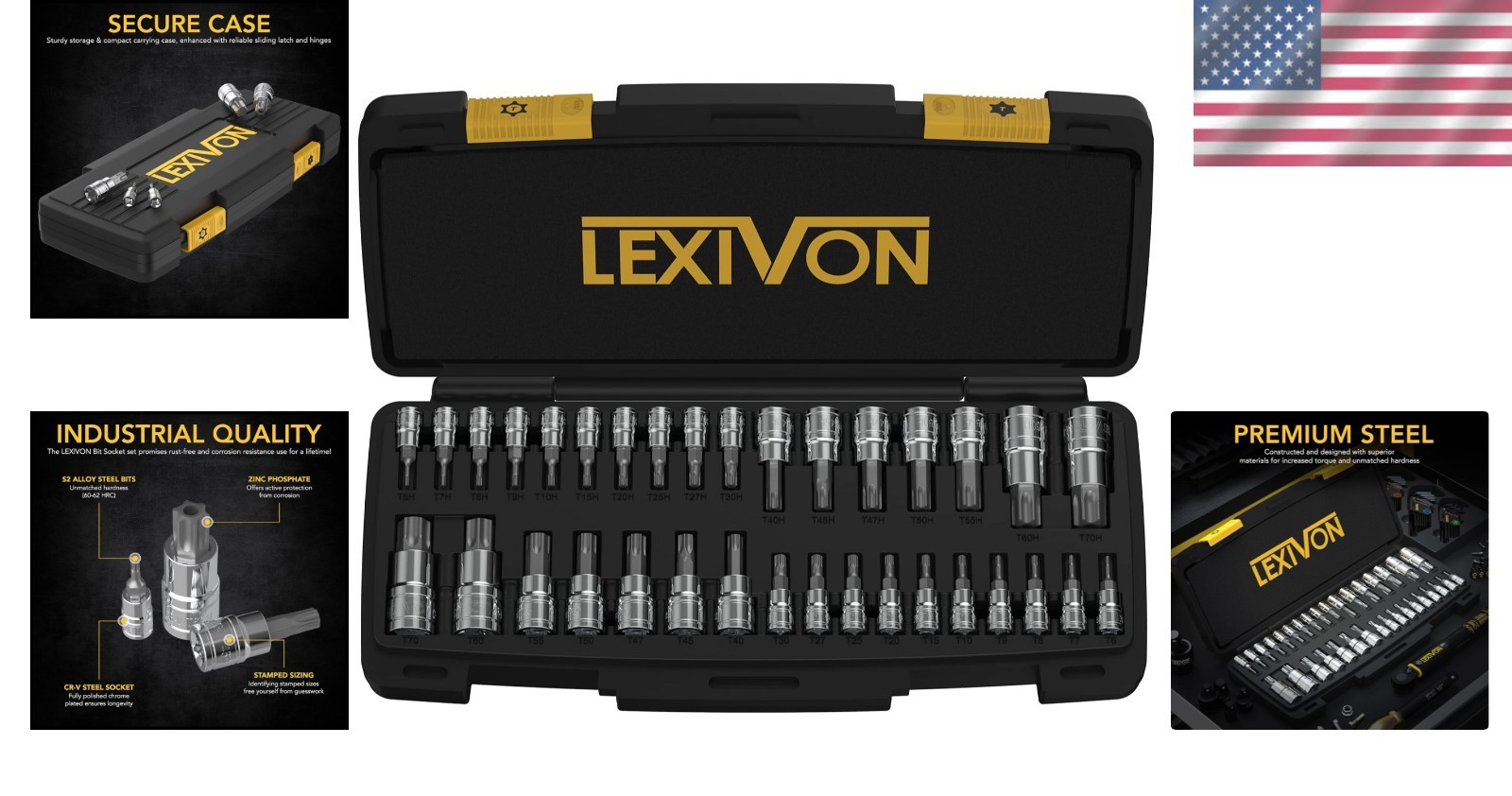 Complete 34-Piece Master TORX Bit Socket Set – Chrome Vanadium & Polished