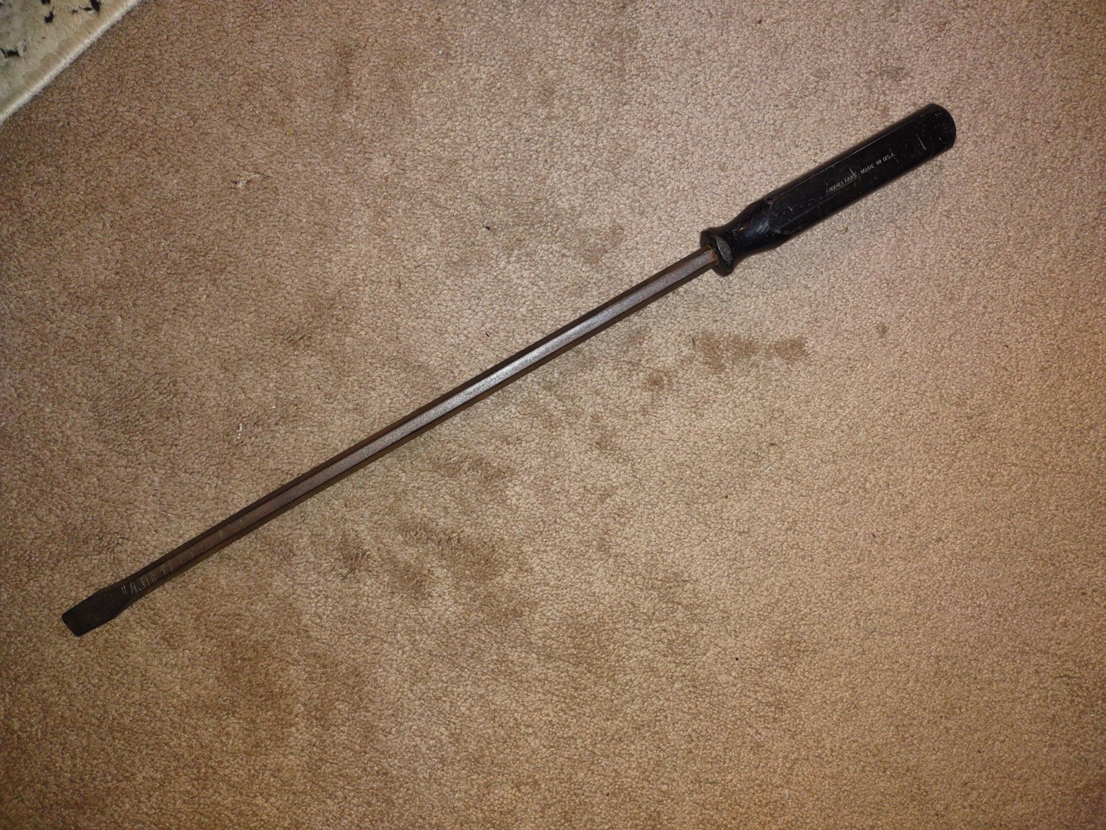 Enderes Tools #44 24″ Long Screwdriver / Pry Bar Straight Tip Black Handle USA