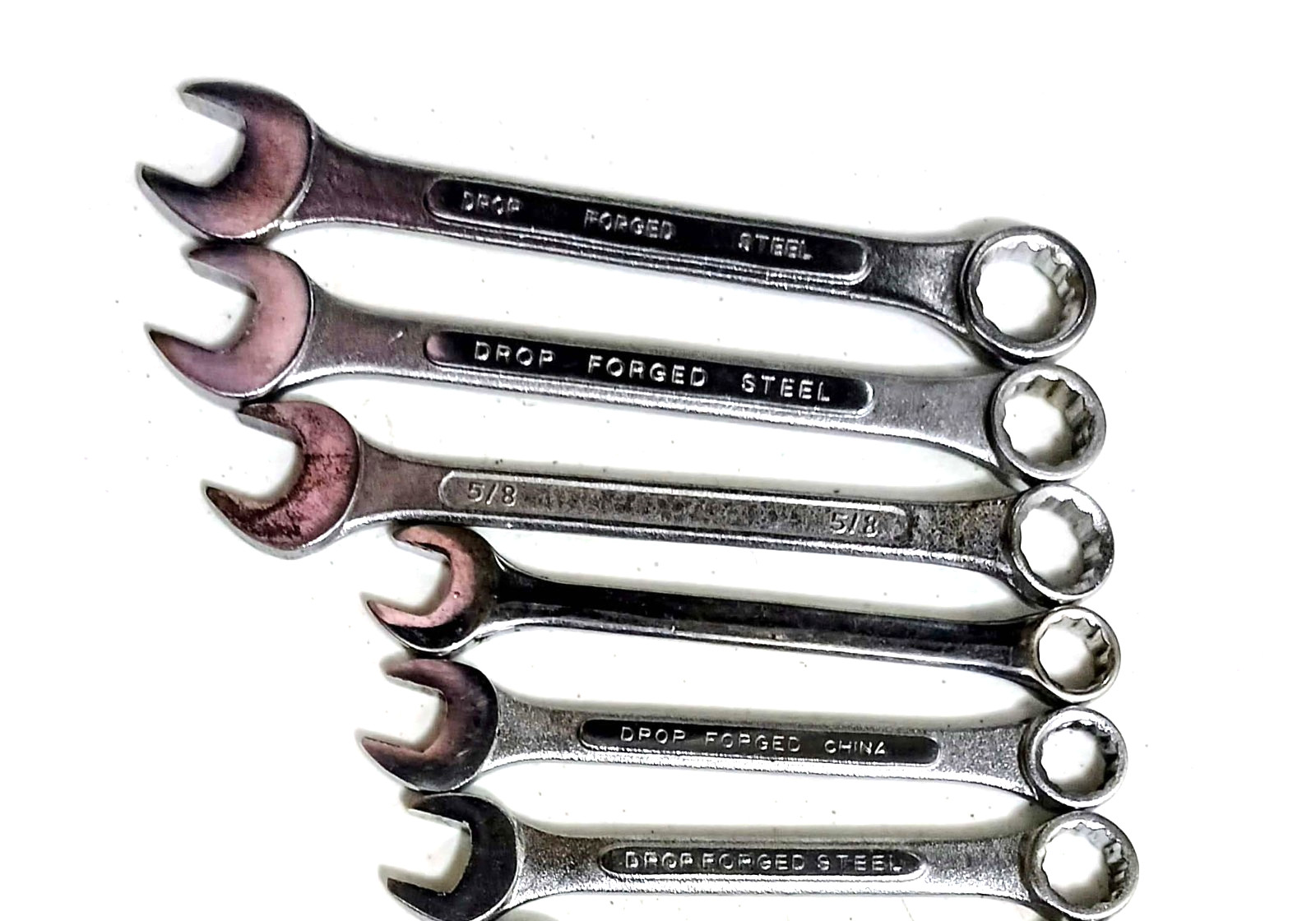 Mixed Lot of Forged Steel Combo12 point Wrench SAE 1/2 5/8 7/16 3/8 1/4 & Metric